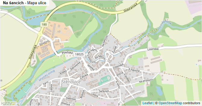Na šancích - mapa ulice