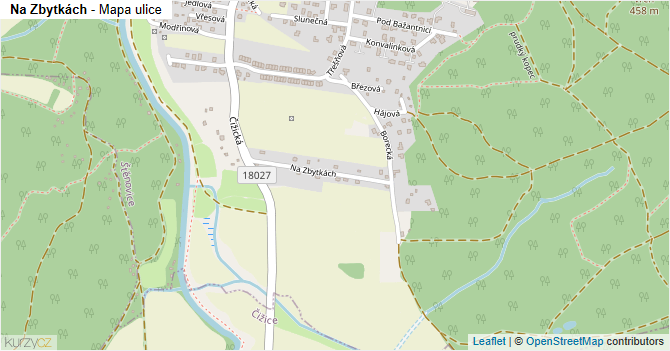 Na Zbytkách - mapa ulice