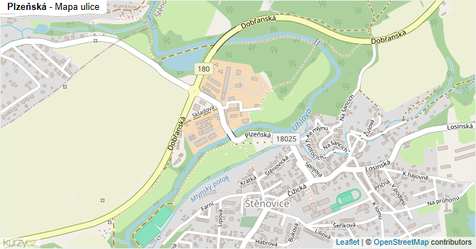 Plzeňská - mapa ulice