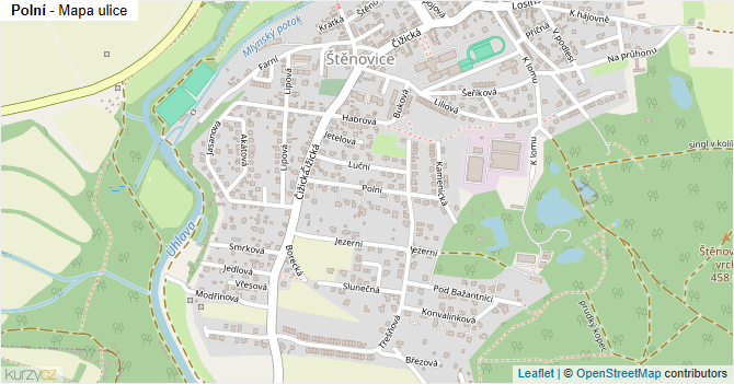 Polní - mapa ulice