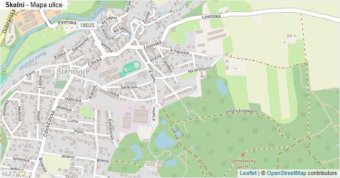 Skalní - mapa ulice