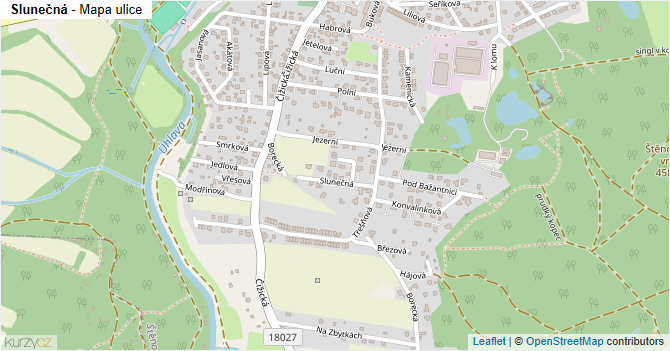 Slunečná - mapa ulice