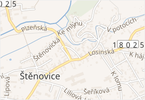 Spojová v obci Štěnovice - mapa ulice