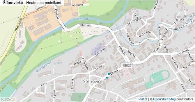 Štěnovická - mapa podnikání