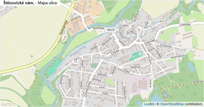 Štěnovické nám. - mapa ulice