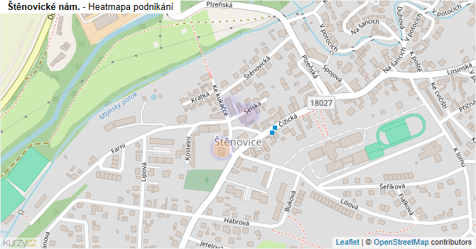 Štěnovické nám. - mapa podnikání