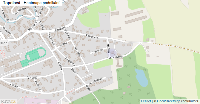 Topolová - mapa podnikání