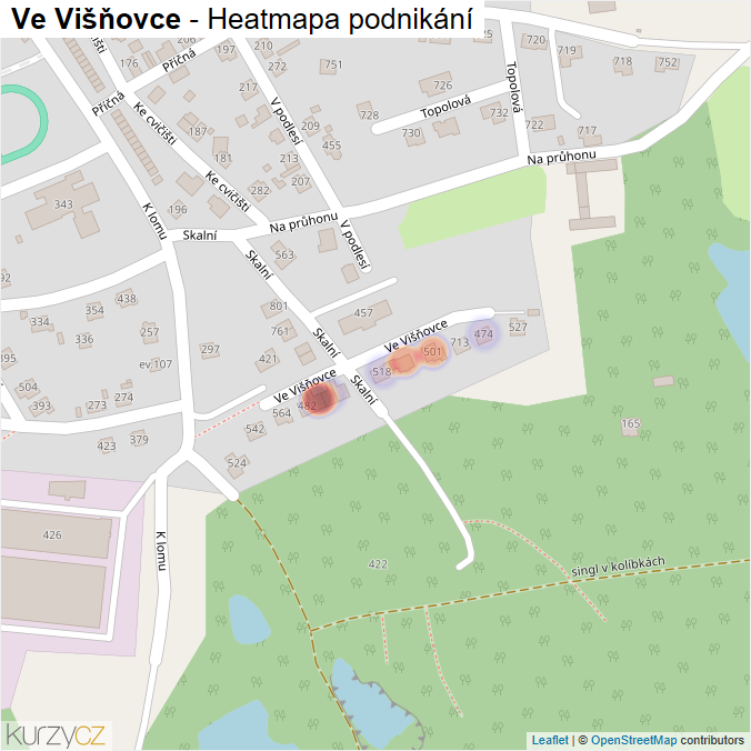 Mapa Ve Višňovce - Firmy v ulici.