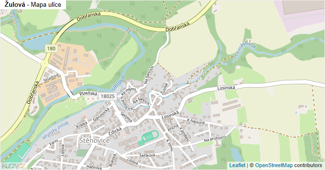 Žulová - mapa ulice