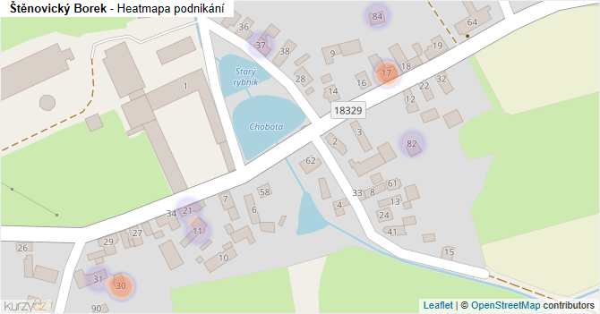 Štěnovický Borek - mapa podnikání