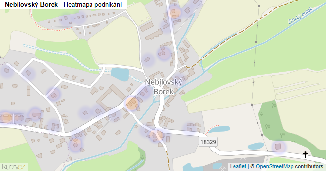 Nebílovský Borek - mapa podnikání