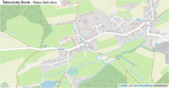 Štěnovický Borek - mapa části obce