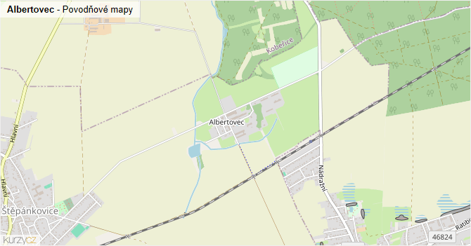Albertovec - záplavové mapy stoleté vody