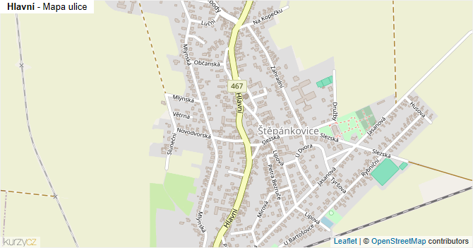 Hlavní - mapa ulice