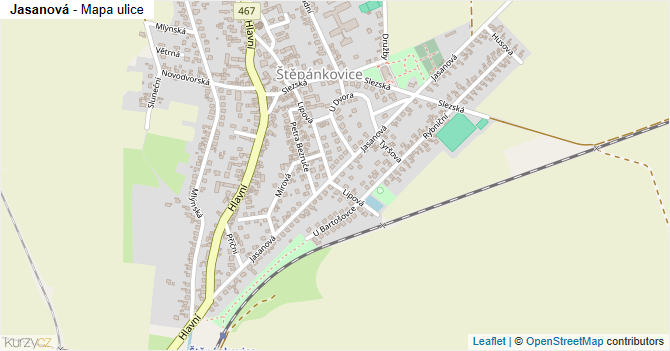 Jasanová - mapa ulice
