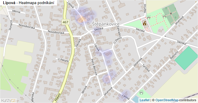 Lipová - mapa podnikání