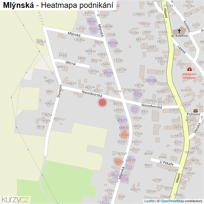 Mapa Mlýnská - Firmy v ulici.