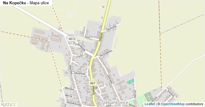 Na Kopečku - mapa ulice