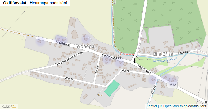 Oldřišovská - mapa podnikání
