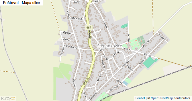 Poštovní - mapa ulice