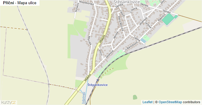 Příční - mapa ulice