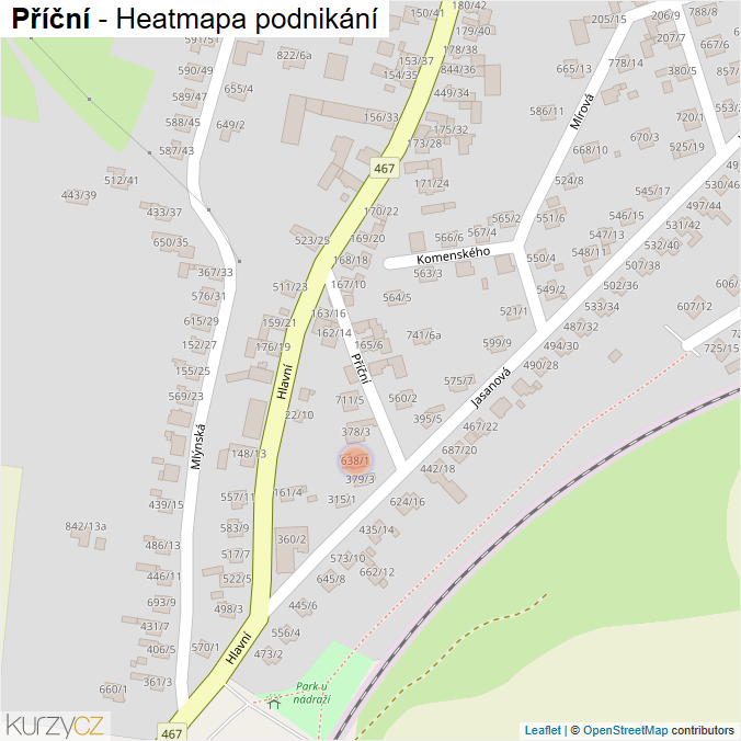 Mapa Příční - Firmy v ulici.