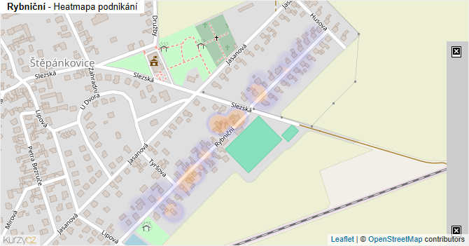 Rybniční - mapa podnikání