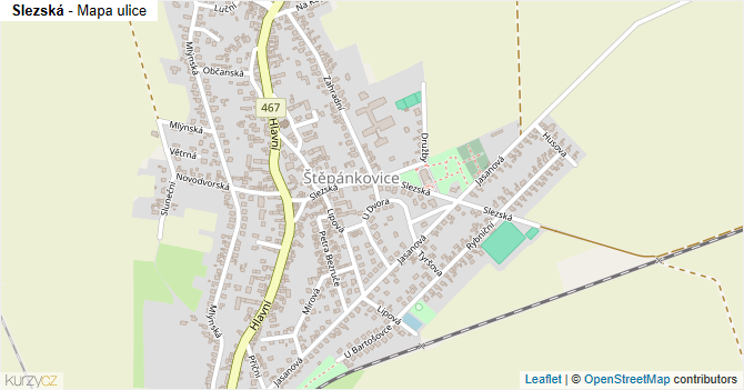 Slezská - mapa ulice