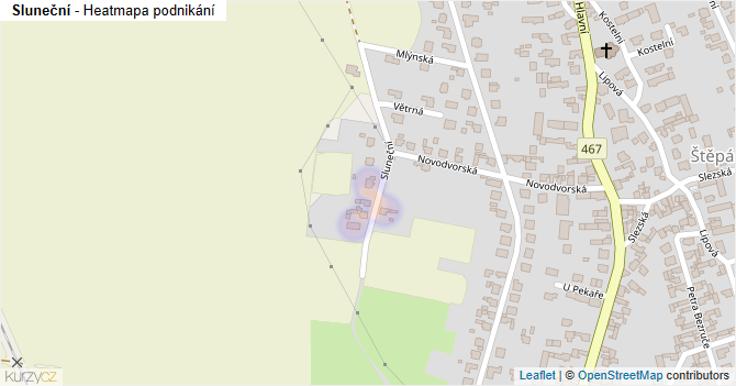 Sluneční - mapa podnikání