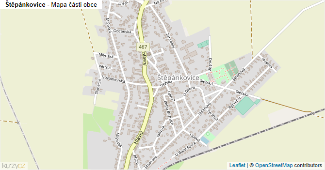 Štěpánkovice - mapa části obce