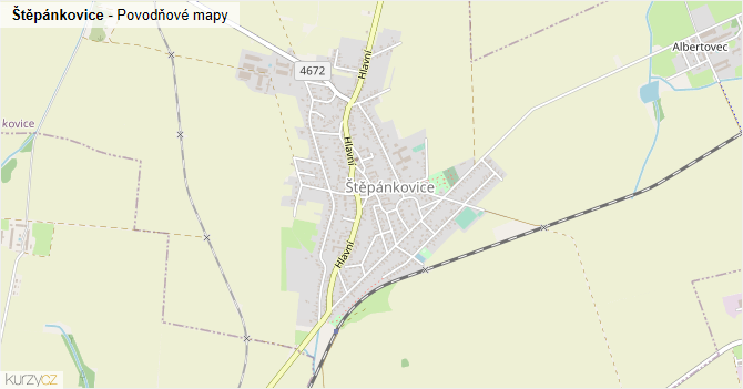 Štěpánkovice - záplavové mapy stoleté vody