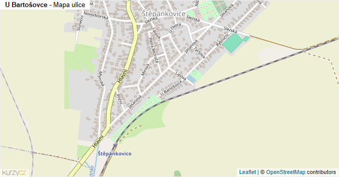 U Bartošovce - mapa ulice
