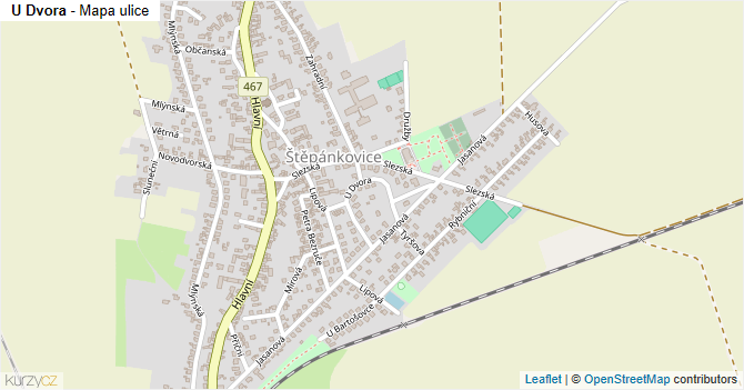 U Dvora - mapa ulice