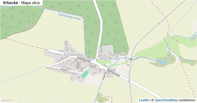 Vrbecká - mapa ulice