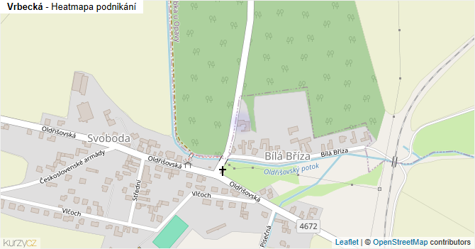 Vrbecká - mapa podnikání