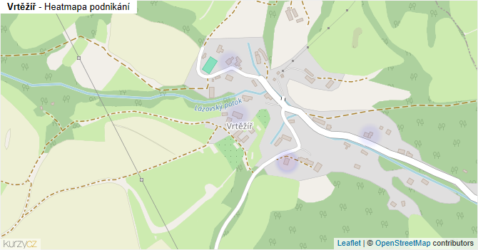 Vrtěžíř - mapa podnikání