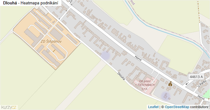 Dlouhá - mapa podnikání