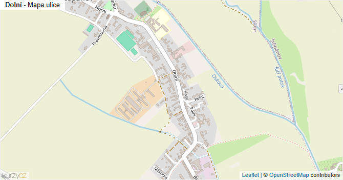Dolní - mapa ulice