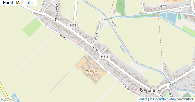 Horní - mapa ulice