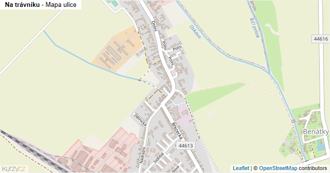 Na trávníku - mapa ulice