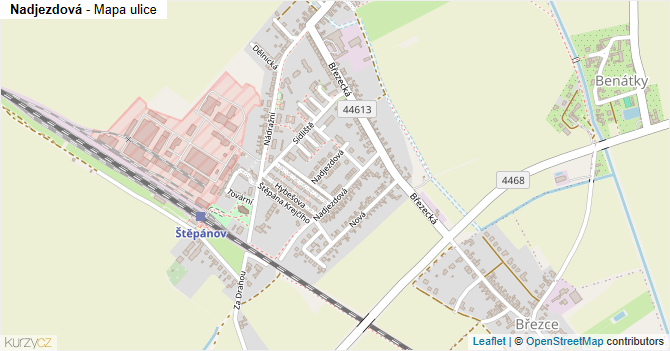 Nadjezdová - mapa ulice