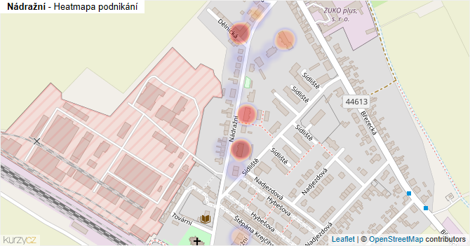 Nádražní - mapa podnikání