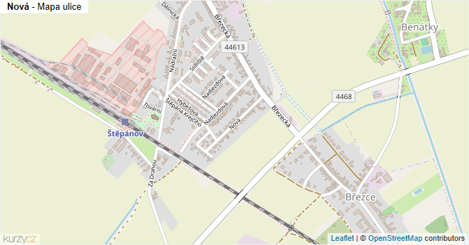 Nová - mapa ulice