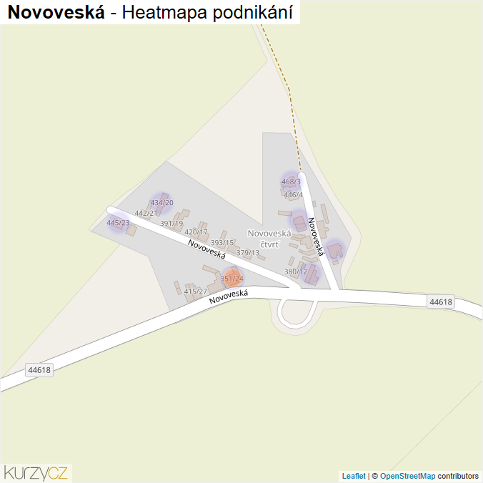 Mapa Novoveská - Firmy v ulici.