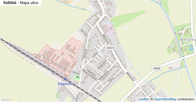 Sídliště - mapa ulice