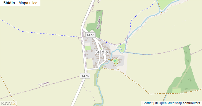 Stádlo - mapa ulice