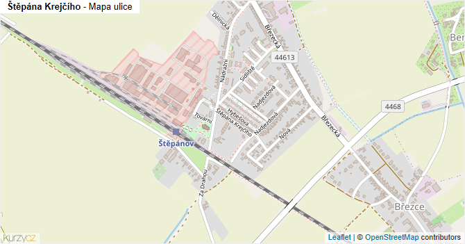 Štěpána Krejčího - mapa ulice