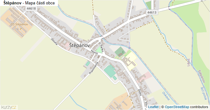 Štěpánov - mapa části obce