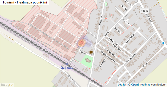 Tovární - mapa podnikání