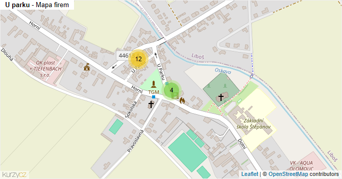 U parku - mapa firem